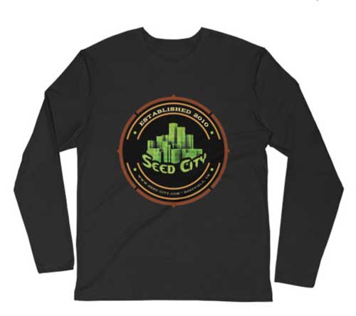 Seed City pitkähihainen miehistön paita - Seed Bank Clothing