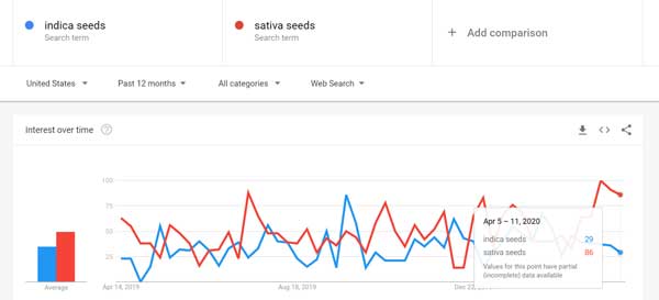 Indica vs Sativa cannabis seed search