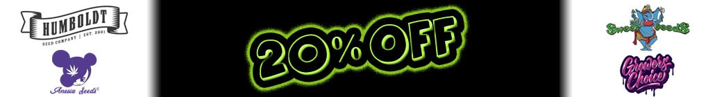 20% de descuento en Humboldt Seed Co, Anesia Seeds, Sweet Seeds y Growers Choice este abril!!!