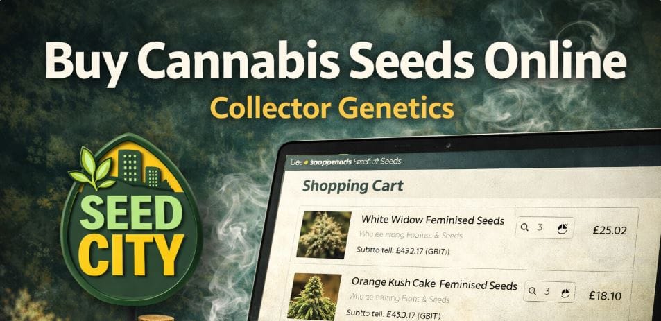 Seed City online checkout showing cannabis seeds for collectors