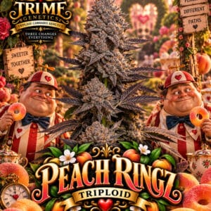 Tri Me Genetics Peach Ringz Triploid cannabis plant image 1